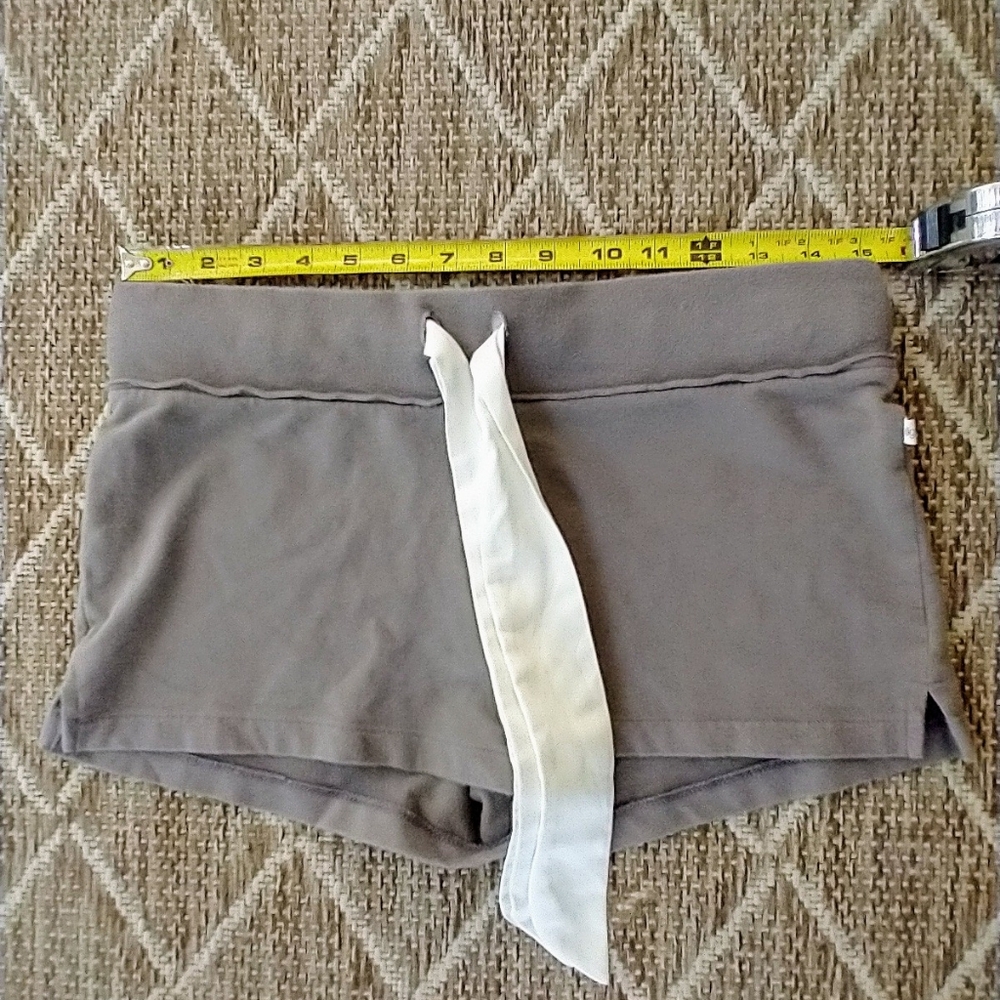 Low Rise Short Shorts Yoga/ Athletic Adjustable White Satin Bow - Picture 13 of 16